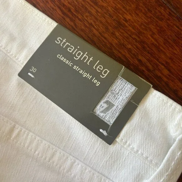 NWT 7 for all Mankind Women's White Classic Straight Leg Jeans in Size 30 New! - Picture 4 of 8